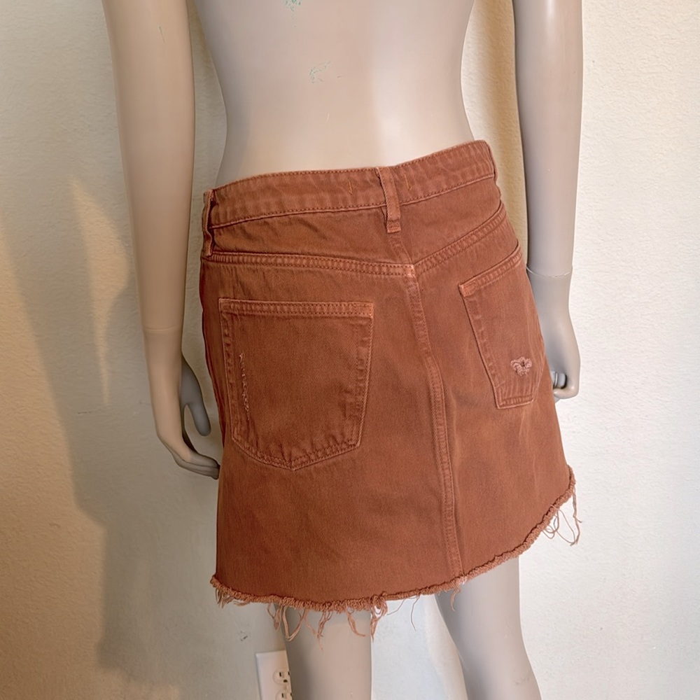 We the Free, Free People Distressed Boho Mini Skirt, size 28, rust brown - Picture 6 of 11